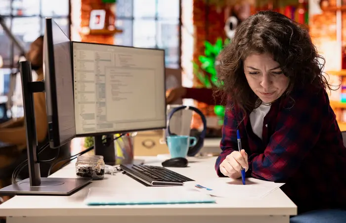 HR candidate preparing for interview